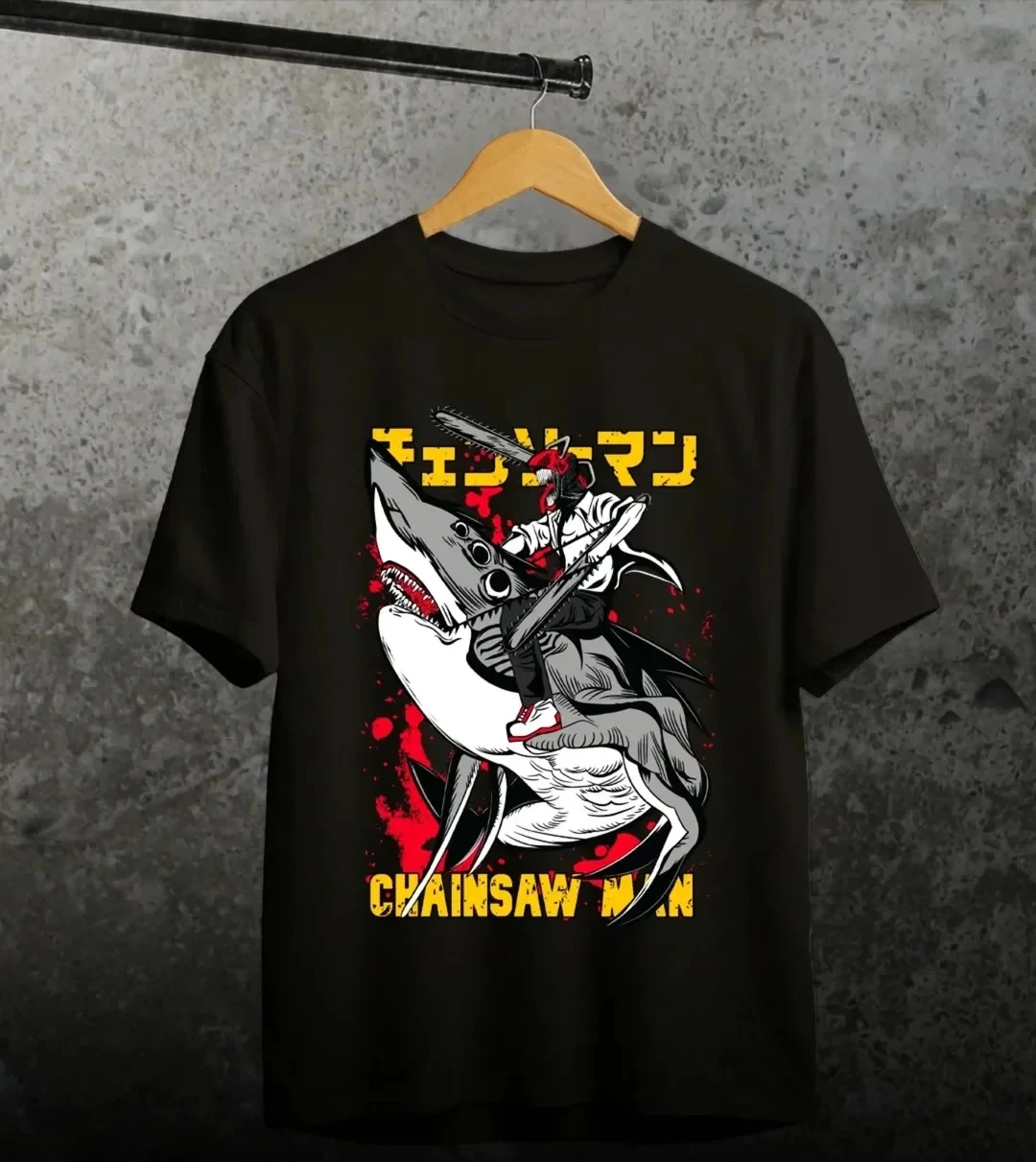 Chainsaw Man Anime Reze Denji Graphic Printed T-shirt Men's and Women's T-shirt Men's Top Sports T-shirt 2026 Summer New Tee