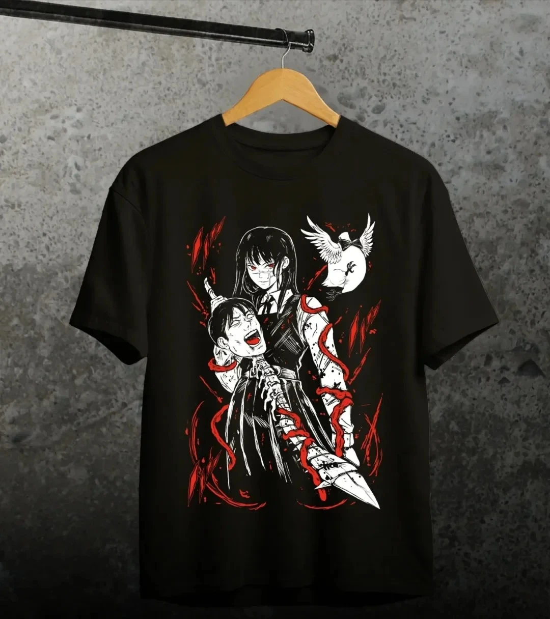 Chainsaw Man Anime Reze Denji Graphic Printed T-shirt Men's and Women's T-shirt Men's Top Sports T-shirt 2026 Summer New Tee