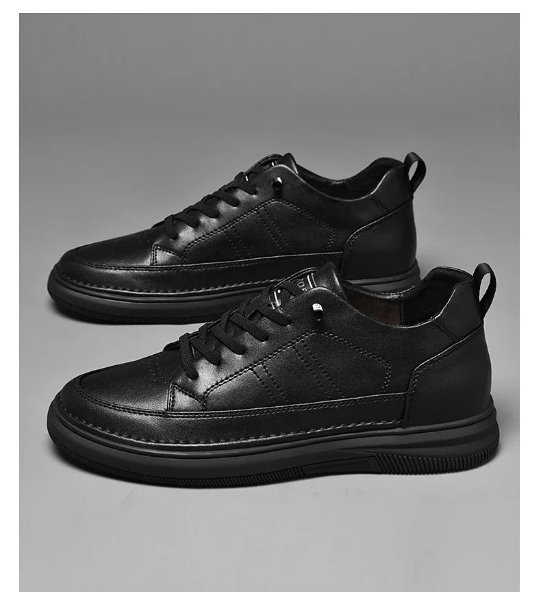 Spring Autumn Men's Inner Heightening Shoes Leather Sports Casual Shoes Invisible Height Increasing Shoes Men Sport Elevator 8CM