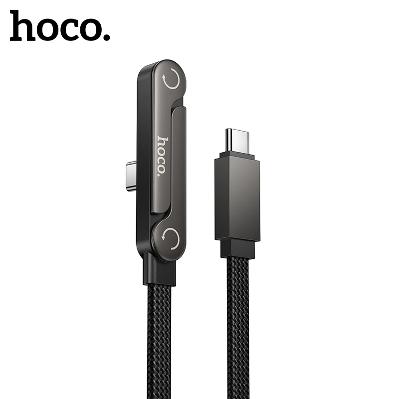 HOCO 60W 2in1 USB C to C Fast Charging Foldable Phone Holder Data Cable For iPhone 17 16 Desktop Bracket Wired Cord For Samsung