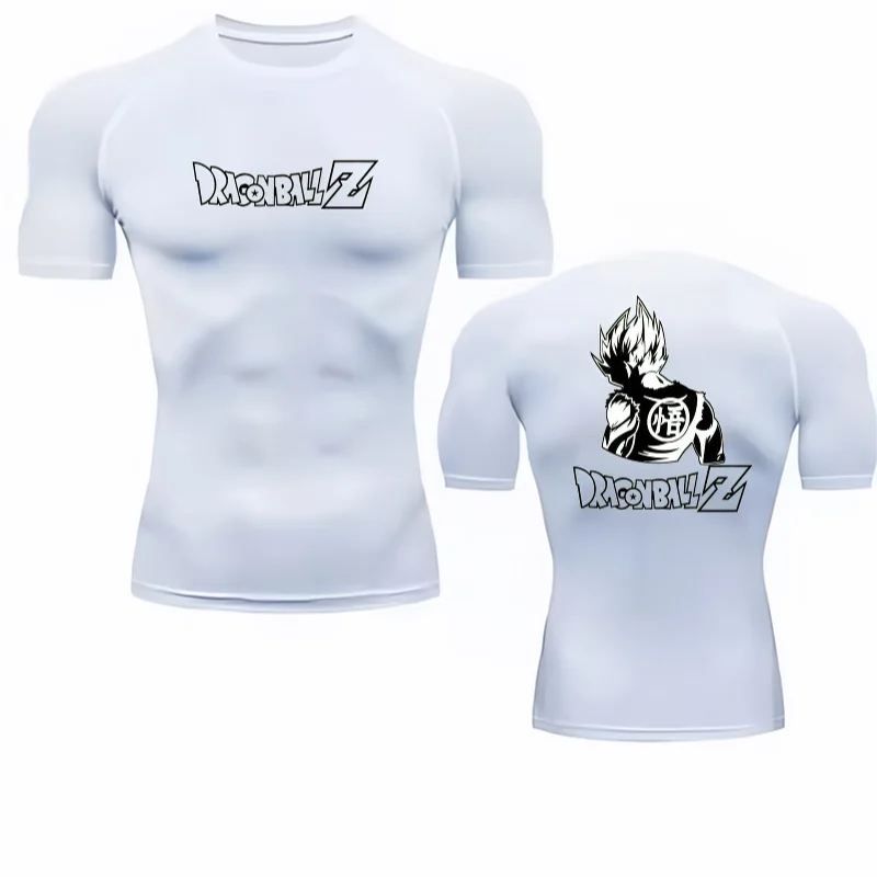 Bandai Dragon Ball Z Men T-shirt Goku Print Compression Fitness Gym Quick Dry Sport T Shirt Comfortable Breathable Streetwear