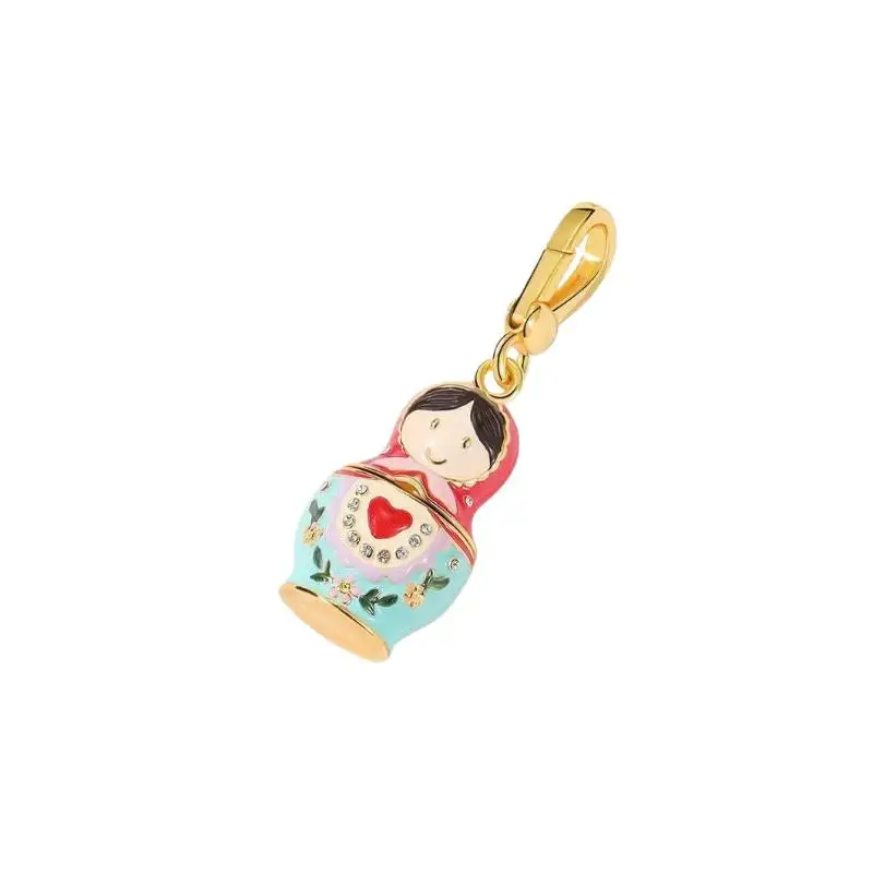 1Pcs Adorable Russian Pendant Keychain Matryoshka Dolls Necklace Sweater Chain Fashion Jewelry Gift For Women【AliS8】