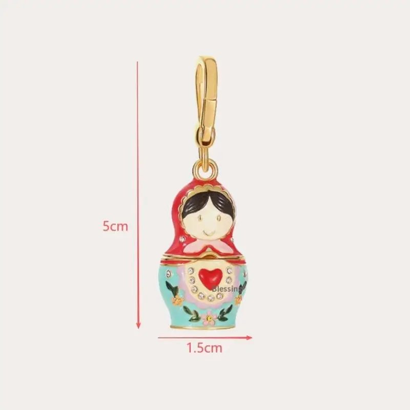 1Pcs Adorable Russian Pendant Keychain Matryoshka Dolls Necklace Sweater Chain Fashion Jewelry Gift For Women【AliS8】