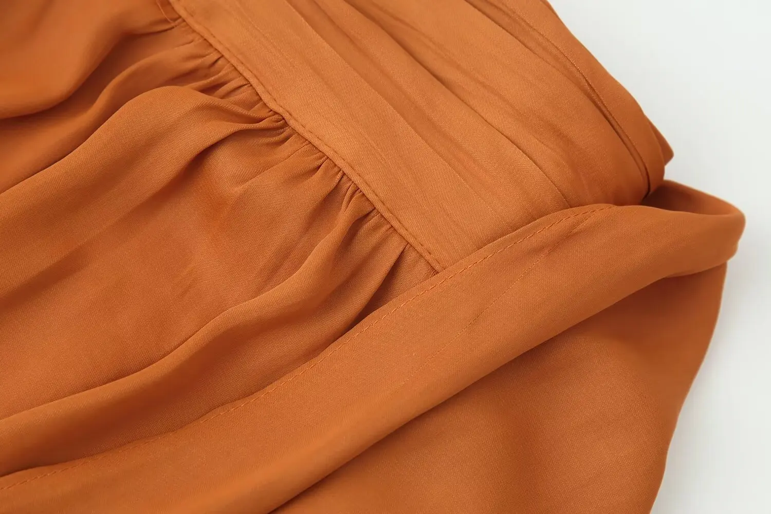 Nlzgmsj 2026 Summer Women Orange Halter Neck Sleeveless Blouse Cross Wrap Draped Top Backless Cropped Tank Top