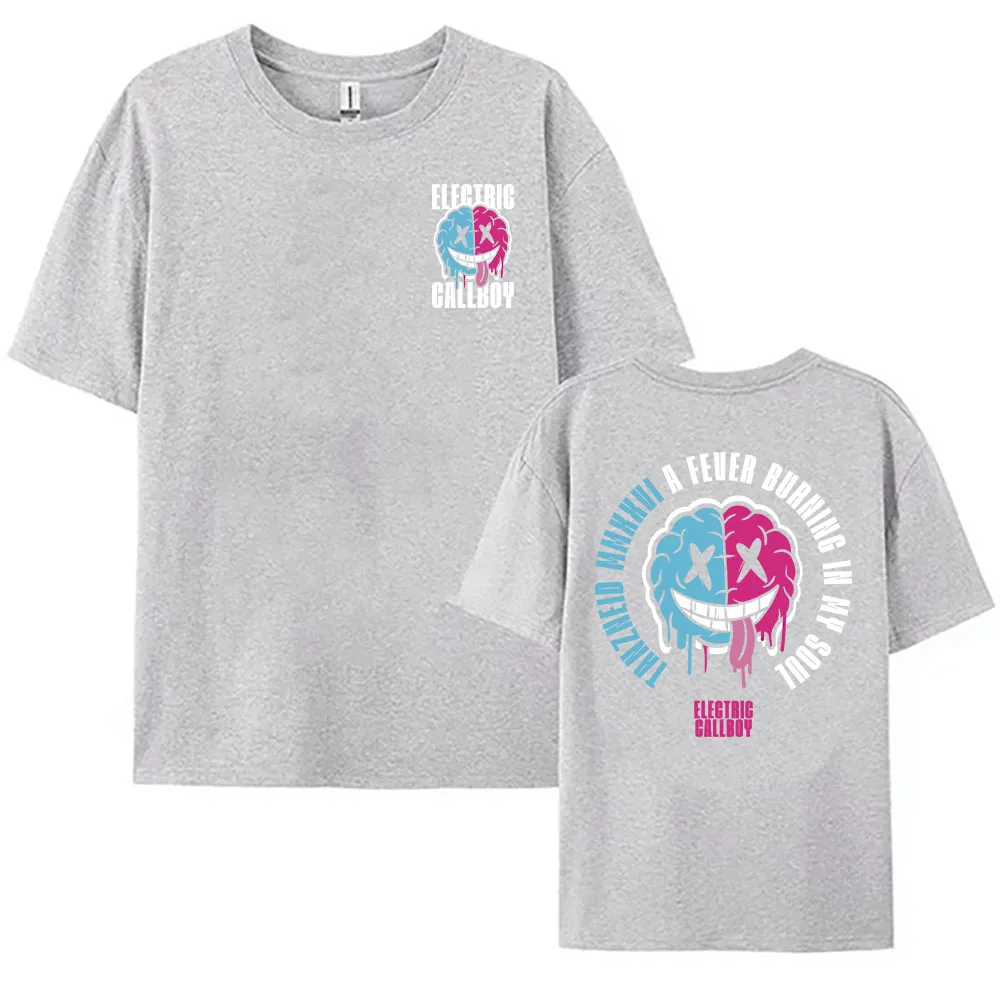 Smile Soul Brain Shirt Rock Band ELECTRIC CALLBOY T-shirt Summer Cotton Short Sleeve Female Tshirts Casual Unisex Streetwear Tee
