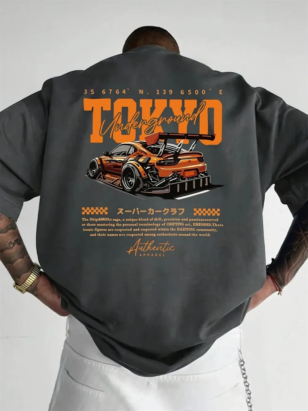 European and American Men's Summer Fashion Racing Letter Print Comfortable and Breathable Round Neck T-Shirt Outdoor Street Top