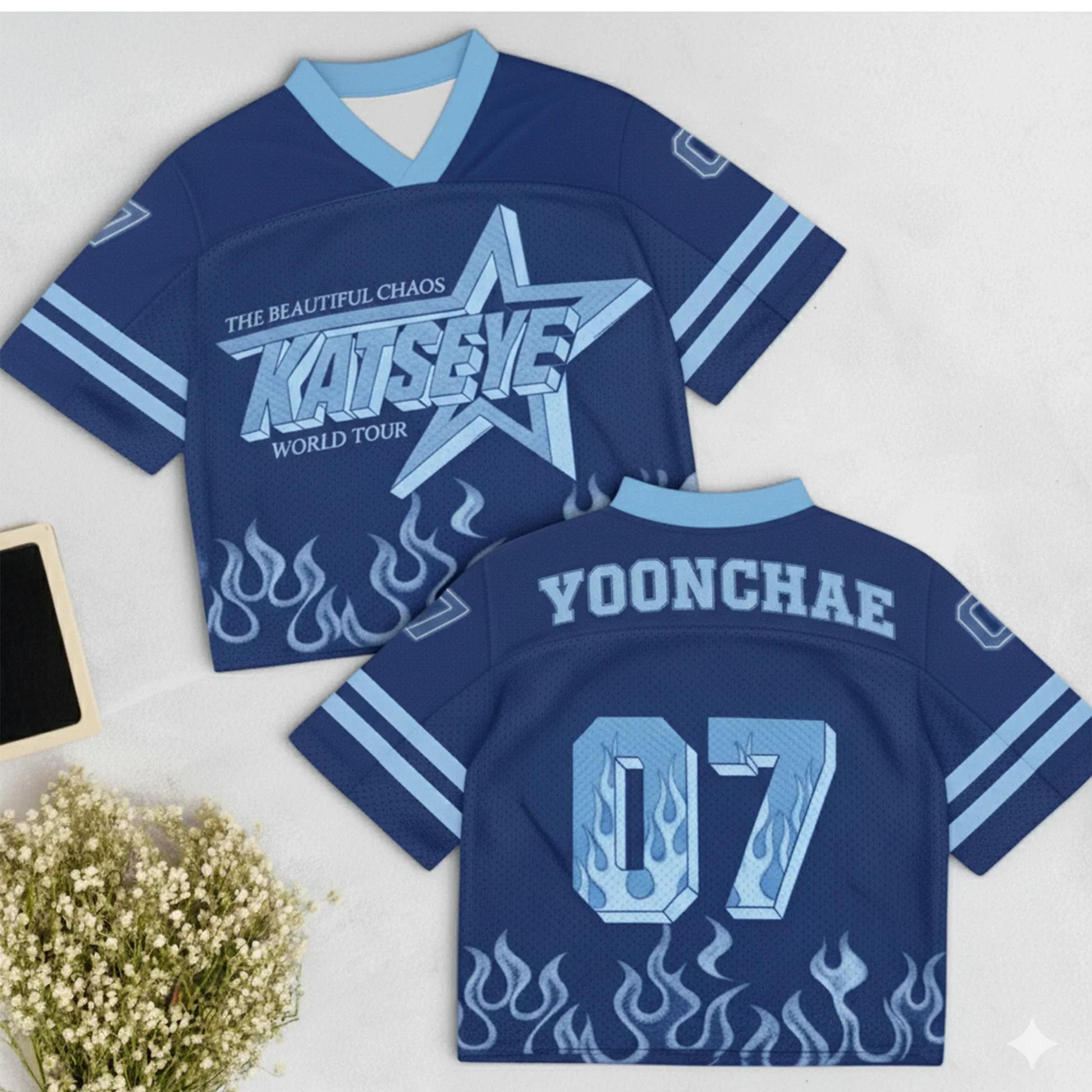 Kpop Katseye Uniform American Street Fashion Style Oversized Jersey Pick Members! Family Matching Summer Breathable Quick-drying