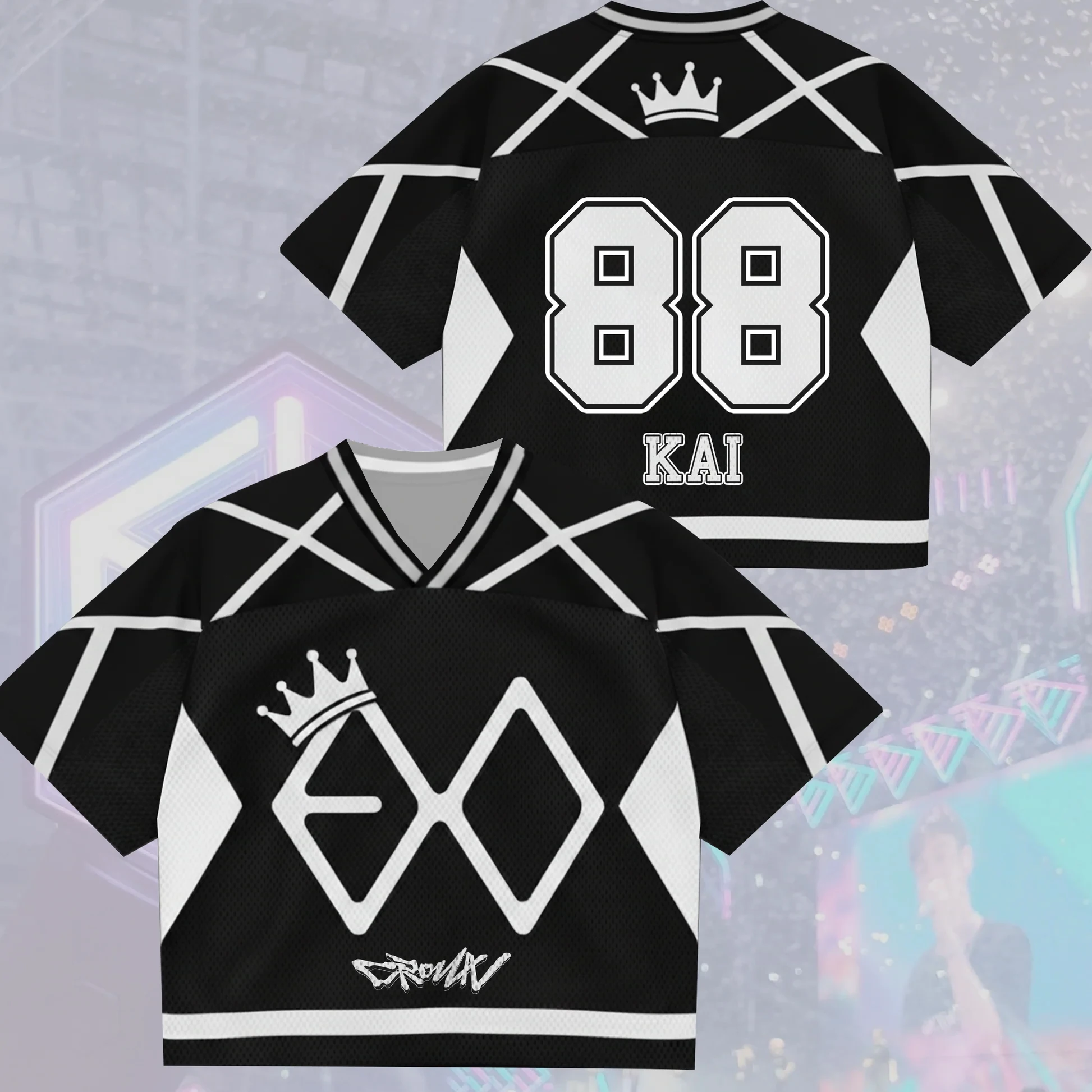 Kpop Gift for Lovers American Street Style T-Shirt EXO 2026 World Tour Jersey Family Matching Summer Casual Quick-drying Top