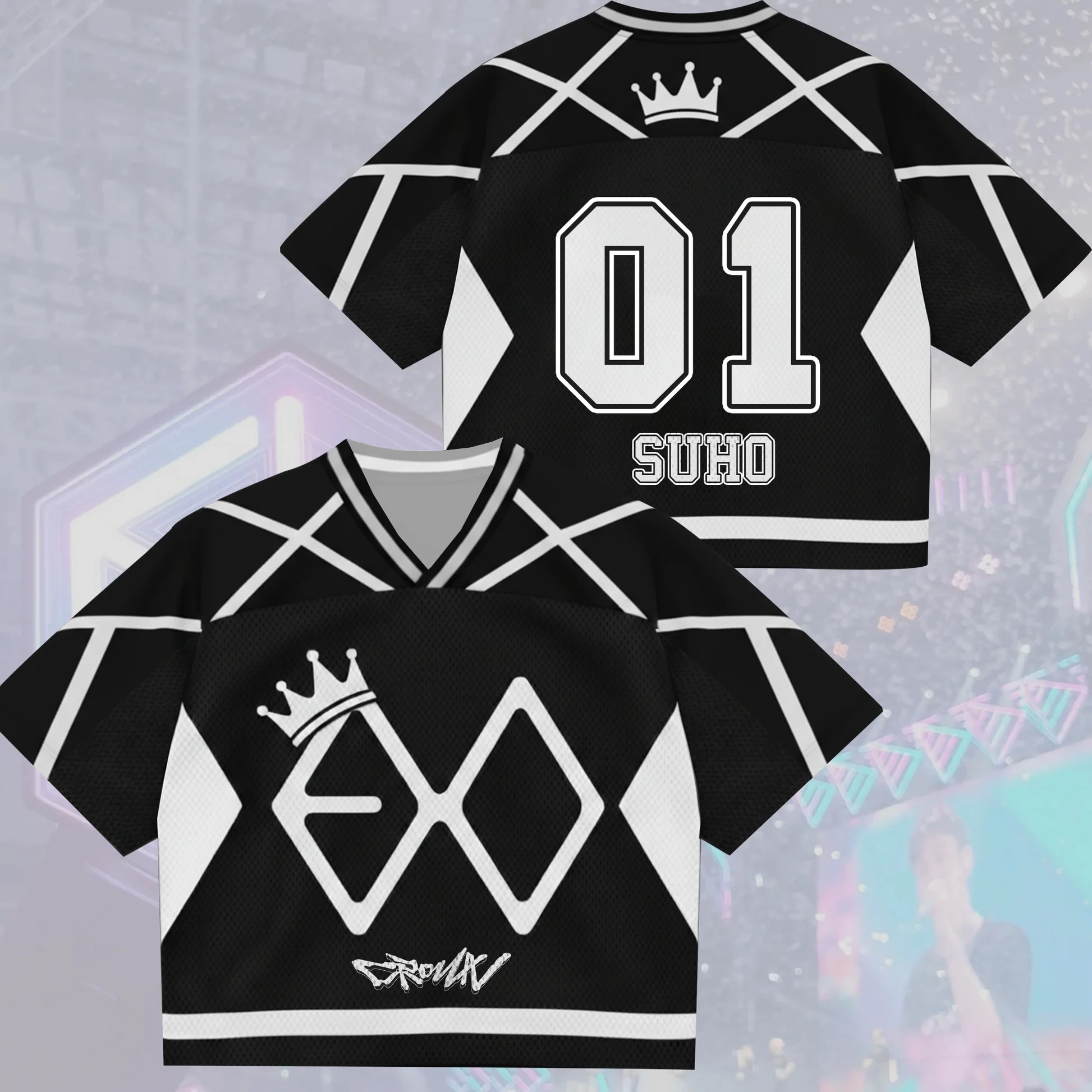 Kpop Gift for Lovers American Street Style T-Shirt EXO 2026 World Tour Jersey Family Matching Summer Casual Quick-drying Top