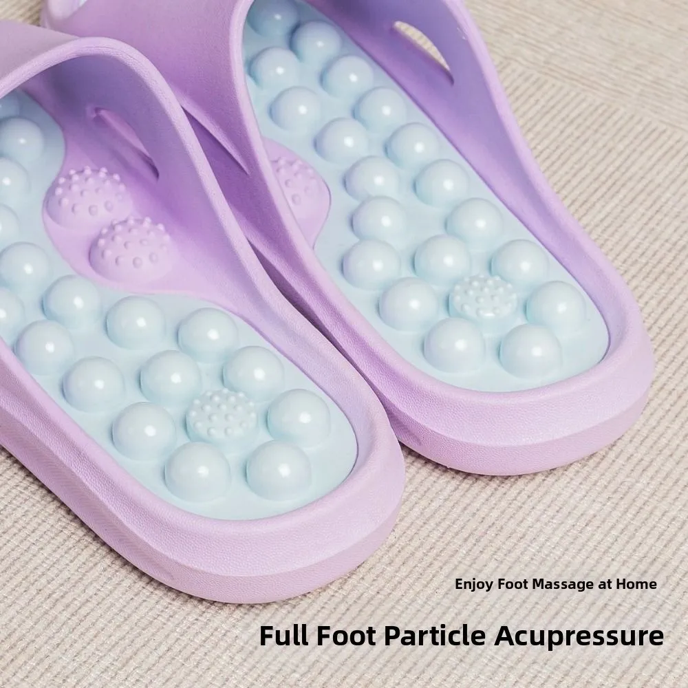 Casual Non-slip EVA Thick Sole Slippers Comfort Foot Acupressure Bathroom Slippers Summer Style Home Slippers Women Beach Wear