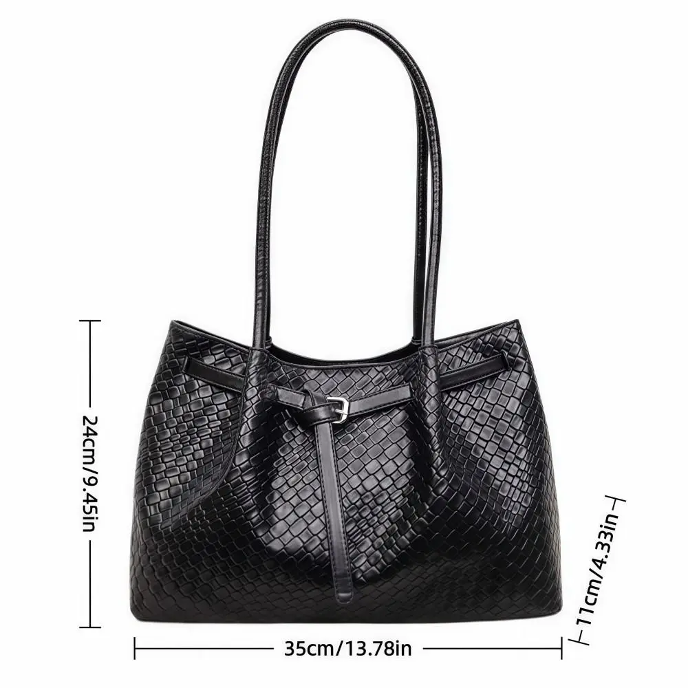 PU Leather Shoulder Bag Retro Elegant Commuting Tote Bag Large Capacity Available in 4 Colors Crossbody Bag School/Travel/Work