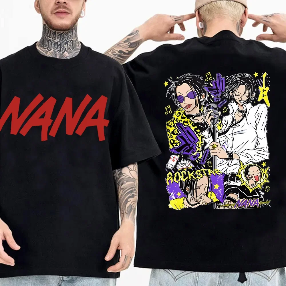 Nana Osaki Printed Cartoon Anime T-Shirt Summer Unisex Short Sleeve Cotton Harajuku Streetwear Fashion Women Men's T-Shirt