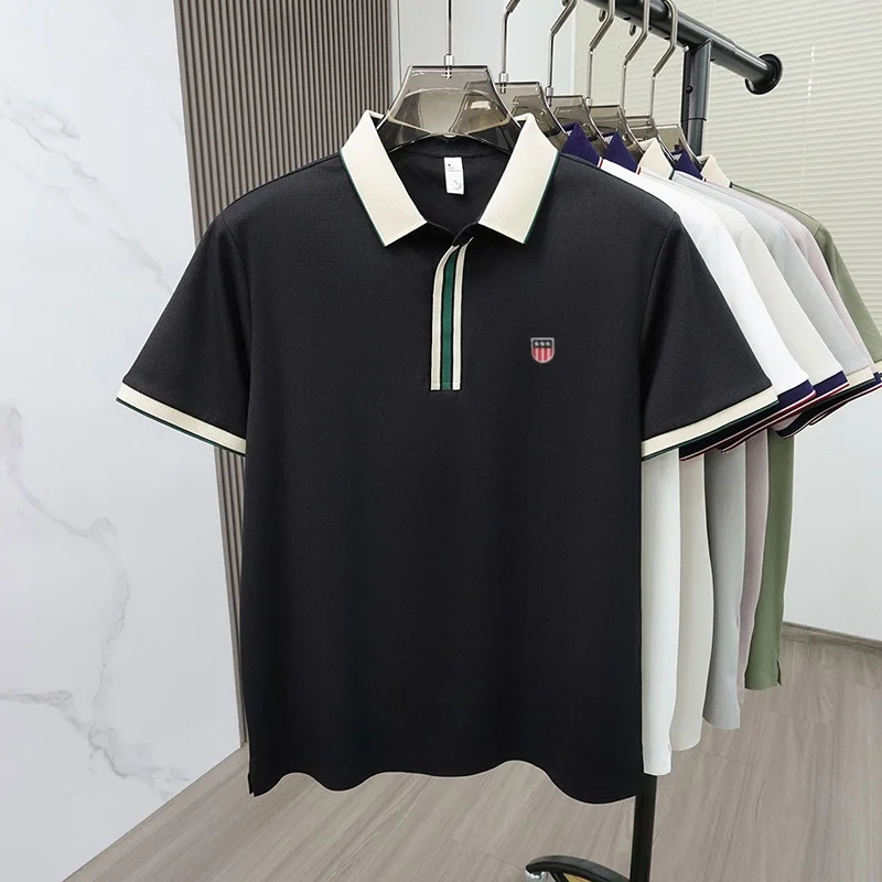 Fashionable Men Brand Daily Commuting Striped Polo Shirt Hot Selling in Summer Embroidered Lightweight and Comfortable Shorttop