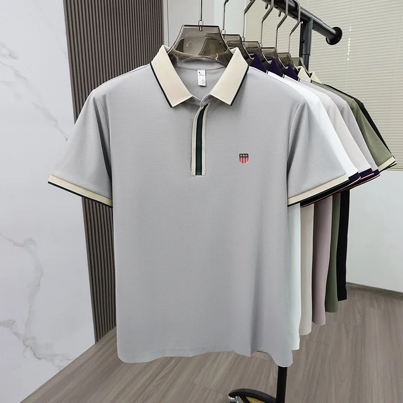 Fashionable Men Brand Daily Commuting Striped Polo Shirt Hot Selling in Summer Embroidered Lightweight and Comfortable Shorttop