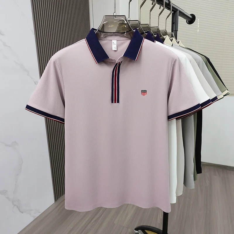 Fashionable Men Brand Daily Commuting Striped Polo Shirt Hot Selling in Summer Embroidered Lightweight and Comfortable Shorttop