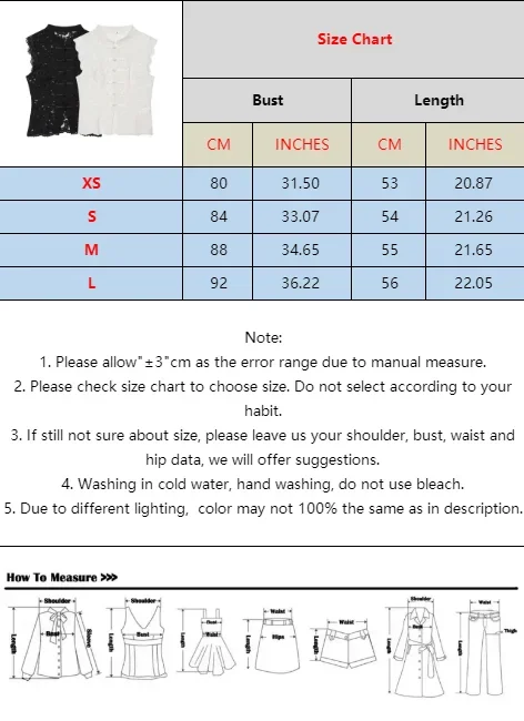 BSAY Women's Clothing Fashion Chinese Style White Vest Summer New Stand Up Collar Hollow Lace Sleeveless Chic Female Tank Top