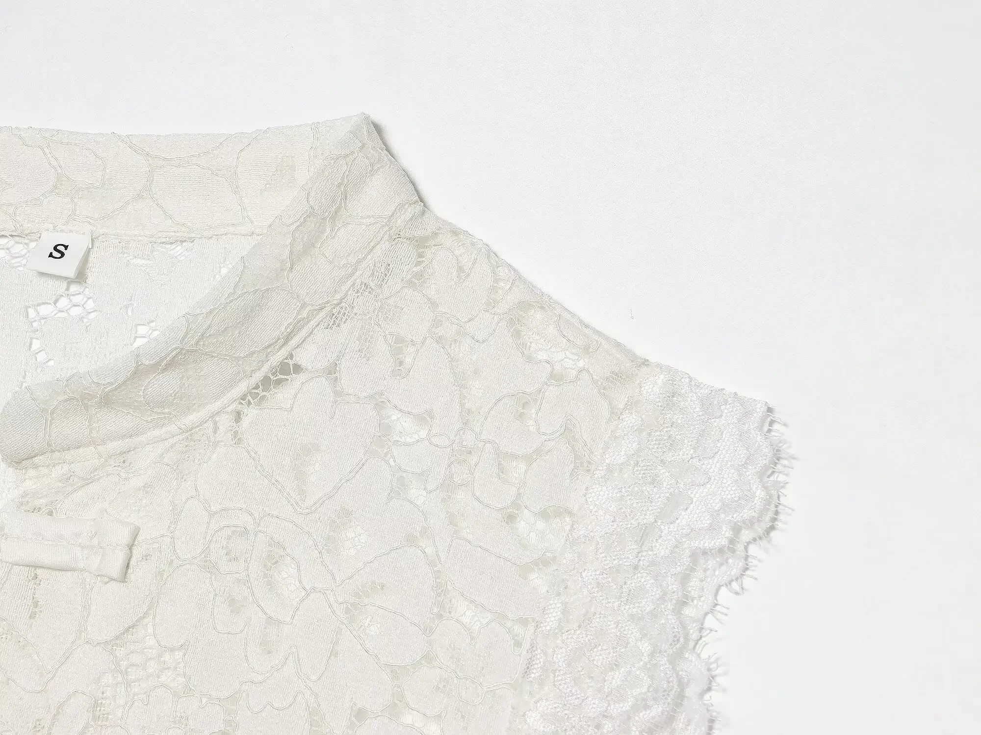 BSAY Women's Clothing Fashion Chinese Style White Vest Summer New Stand Up Collar Hollow Lace Sleeveless Chic Female Tank Top