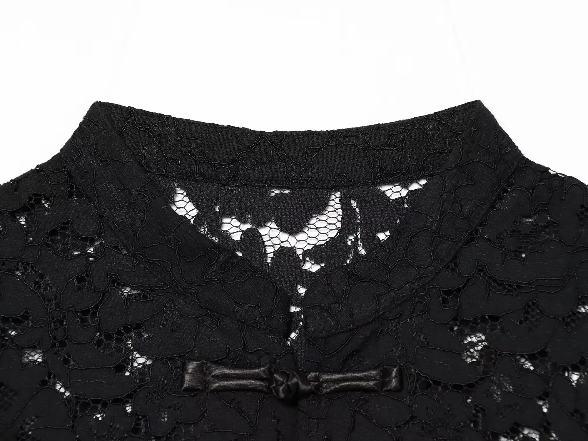 BSAY Women's Clothing Fashion Chinese Style White Vest Summer New Stand Up Collar Hollow Lace Sleeveless Chic Female Tank Top