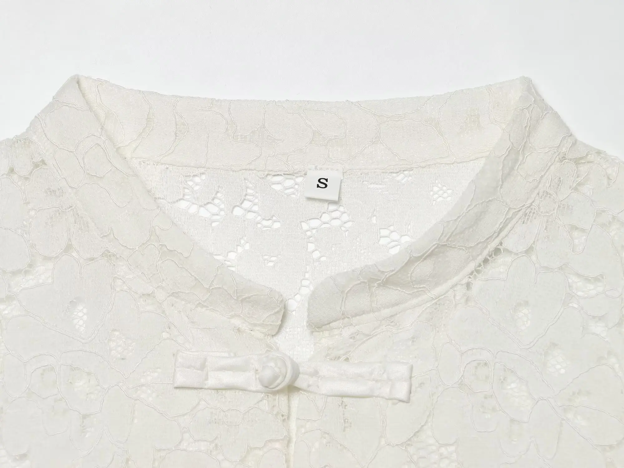 BSAY Women's Clothing Fashion Chinese Style White Vest Summer New Stand Up Collar Hollow Lace Sleeveless Chic Female Tank Top