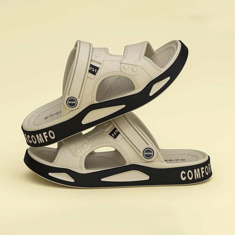 Men's Slippers Summer Outdoor Couple's Beach Sandals EVA Soft Thick-soled Indoor Home Slides Fashion Non-Slip Bathroom Slippers
