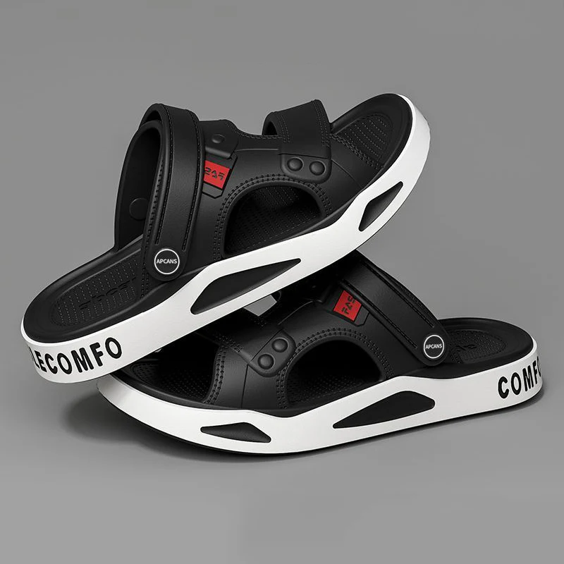 Men's Slippers Summer Outdoor Couple's Beach Sandals EVA Soft Thick-soled Indoor Home Slides Fashion Non-Slip Bathroom Slippers