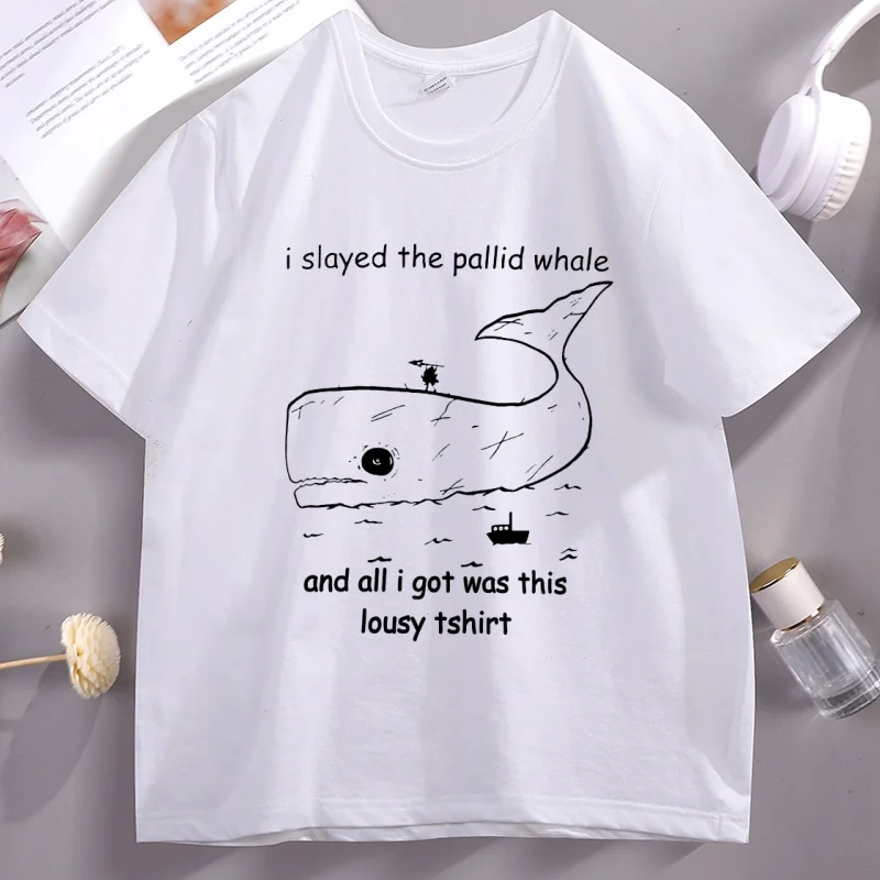 Limbus Company Whale Tshirt Men Women Printed Short Sleeve T-shirt Casual Round Neck High Quality Tee Shirt Streetwear
