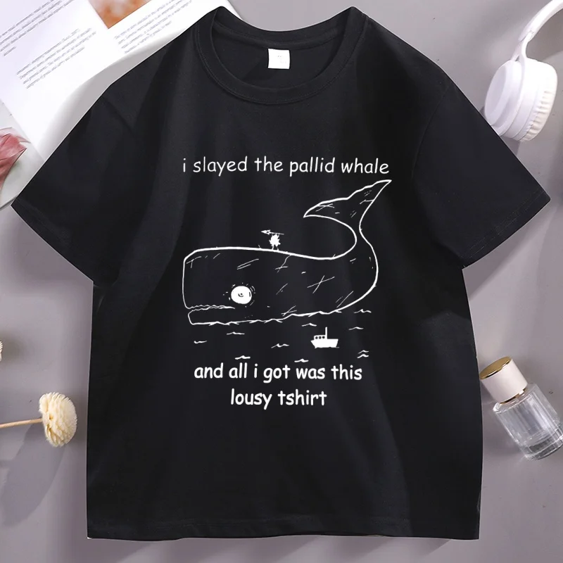 Limbus Company Whale Tshirt Men Women Printed Short Sleeve T-shirt Casual Round Neck High Quality Tee Shirt Streetwear