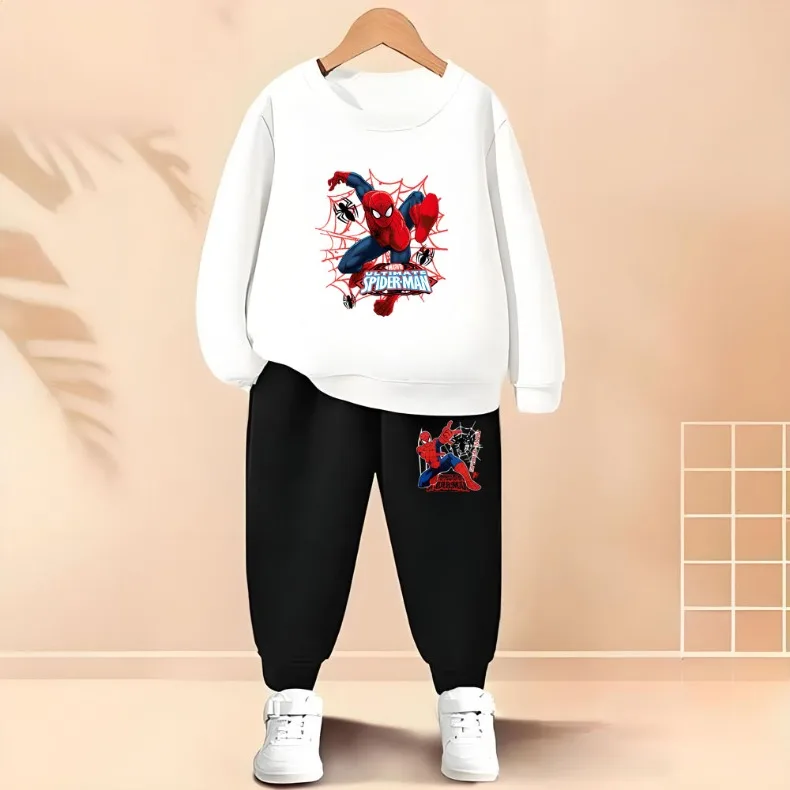 2026 Spring Autumn Children's Hoodies Sets Boys Cartoon print Pullover and Long Pants Two Piece Set Kids Casual Thin Tracksuit