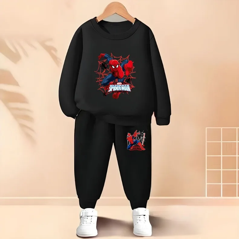 2026 Spring Autumn Children's Hoodies Sets Boys Cartoon print Pullover and Long Pants Two Piece Set Kids Casual Thin Tracksuit