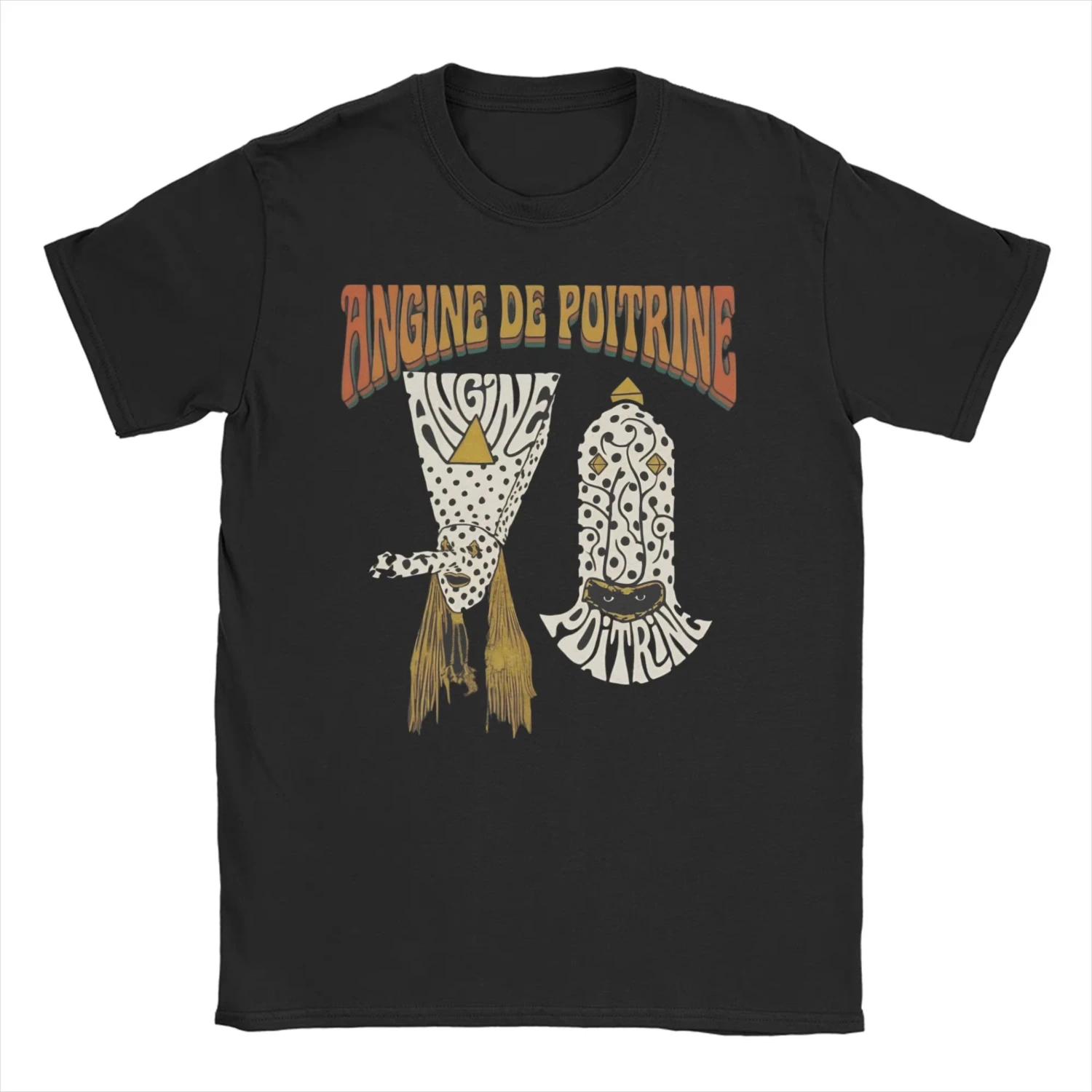 Men's T-shirt Fashion Printed Angine De Poitrine Rock Band T Shirt For Unisex pure Cotton T-shirts Short Sleeve Top Streetwear