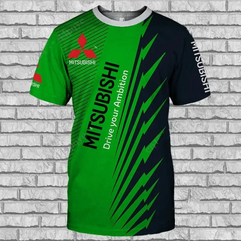 Summer Mitsubishi Creative 3D Printed T-Shirt for Men, Street Casual Top, Outdoor Quick-Drying Breathable Sportswear