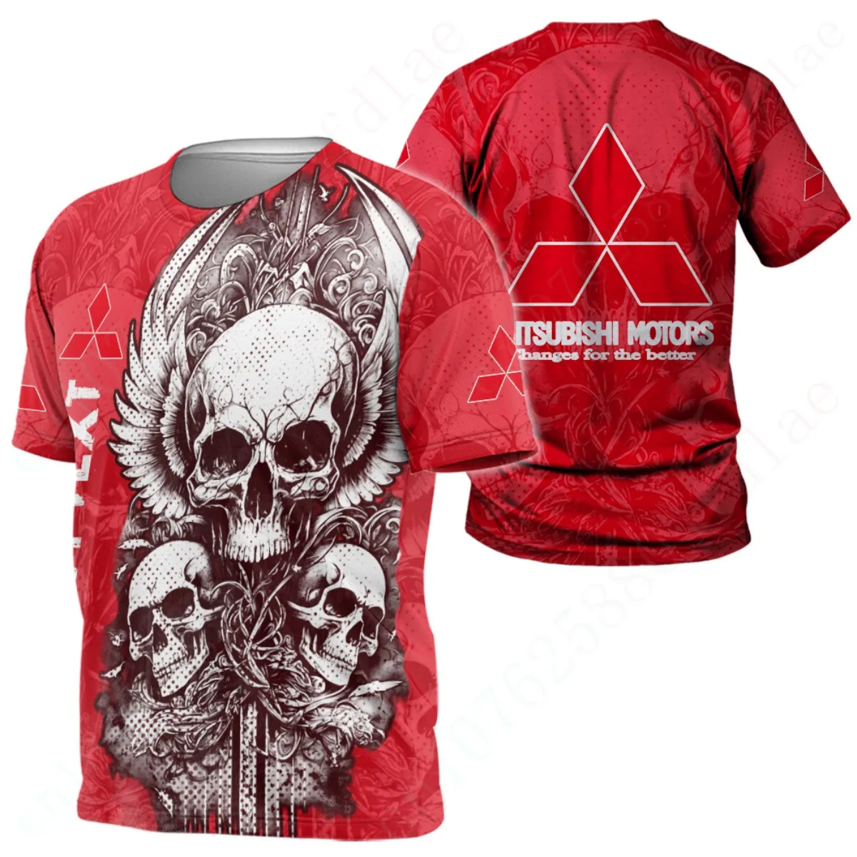 Summer Mitsubishi Creative 3D Printed T-Shirt for Men, Street Casual Top, Outdoor Quick-Drying Breathable Sportswear
