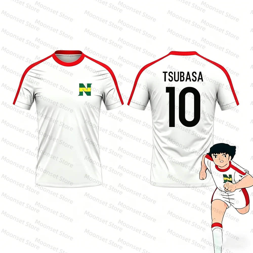 2 Piece Outfit Children Tracksuit Captain Tsubasa Football No.10 Print T Shirt Can Choose T-Shirts Or Shorts Kids Clothes Set