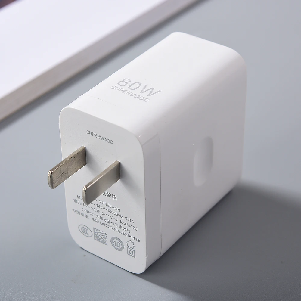 For OPPO 80W SuperVOOC Charger EU/US Fast Charger Adapter Type C Cable For OPPO Find N2 N X4 X5 X6 X7 Reno 12 11 10X 9 8 R17 Pro