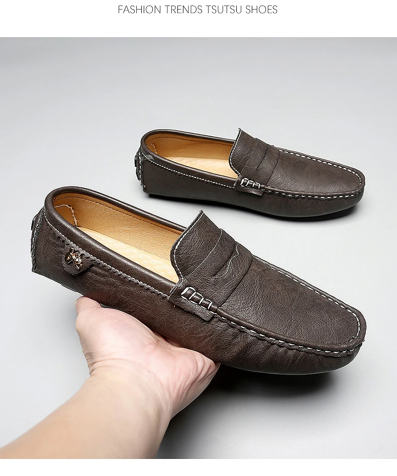 Formal Italian Shoes Men Handmade Leather Loafer Driving Flats Slip-on FShoes Luxury Comfy Moccasins Casual Shoes for Men