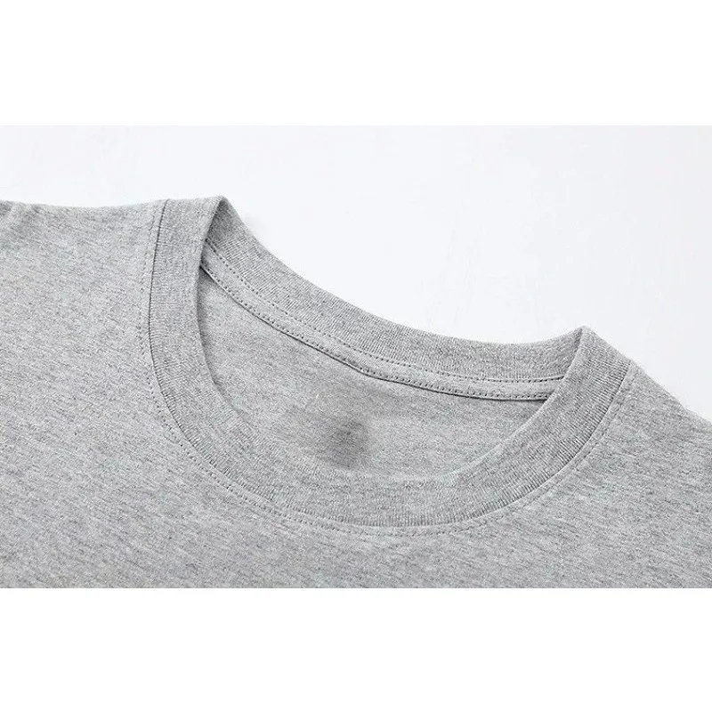 Breathable Fabric Simple for Men Funny T-Shirt Loose Fit Hip Hop Streetwear Summer Harajuku High Quality Comfortable Round Neck