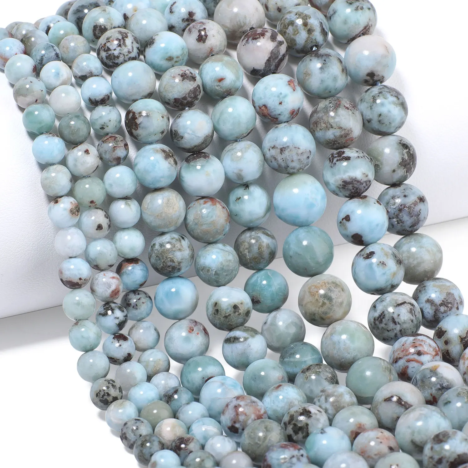 6/8/10mm Natural Larimar Smooth Round Spacer Beads for Jewelry Making DIY Elegant Women Jewelry Making Fashion Necklace