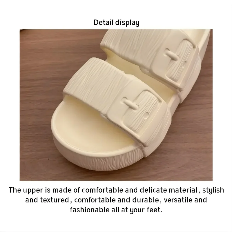 2026 New Womens Summer Platform Wedge Slippers EVA Thick Sole Adjustable Buckle Open Toe Comfort Outdoor Casual Slides
