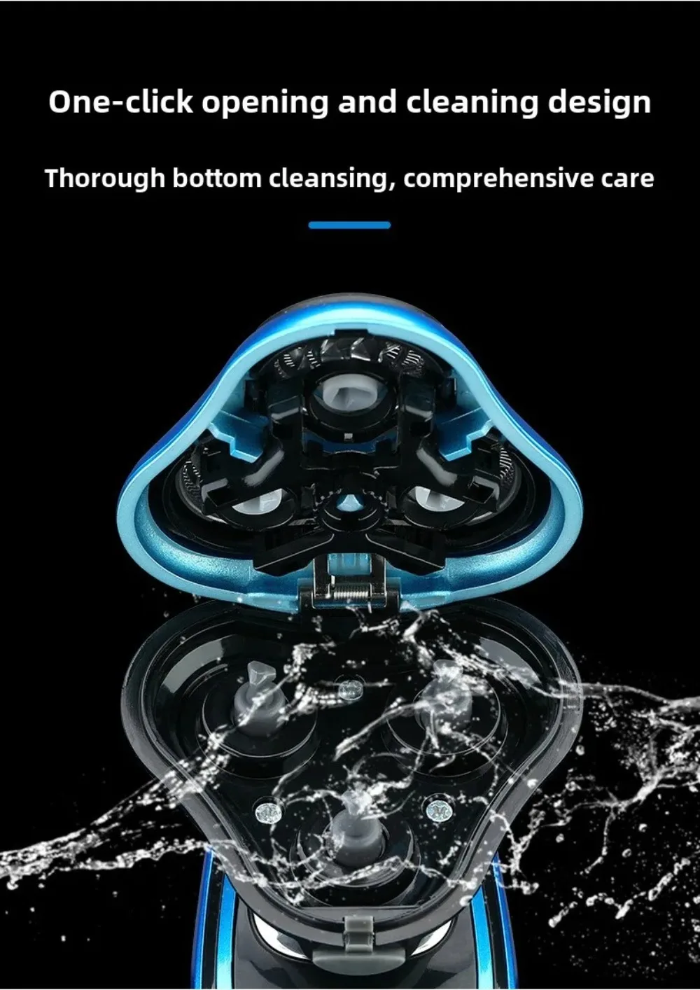 Portable 3 in 1 Electric Shaver Rechargeable Waterproof Men's Shaver Three Heads Smart Sideburn Trimmer