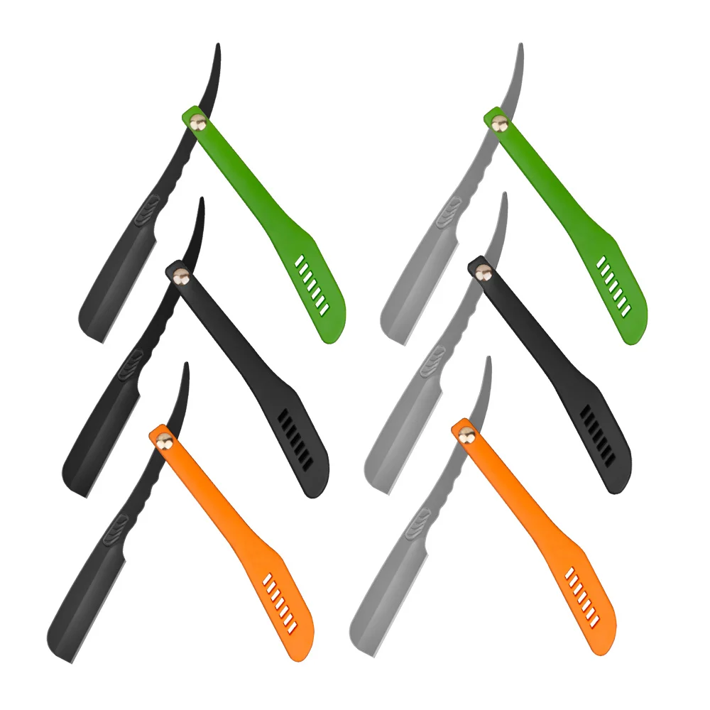 Men Manual Folding Beard Shaver Hollow Out Handle Straight Razor Barber Shaver Salon & Home Use With 100pcs Edge Single Blades