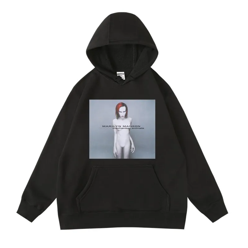 Rock Marilyn Manson Manson Band Autumn/Winter Hooded Pullover Sweatshirt for Men and Women
