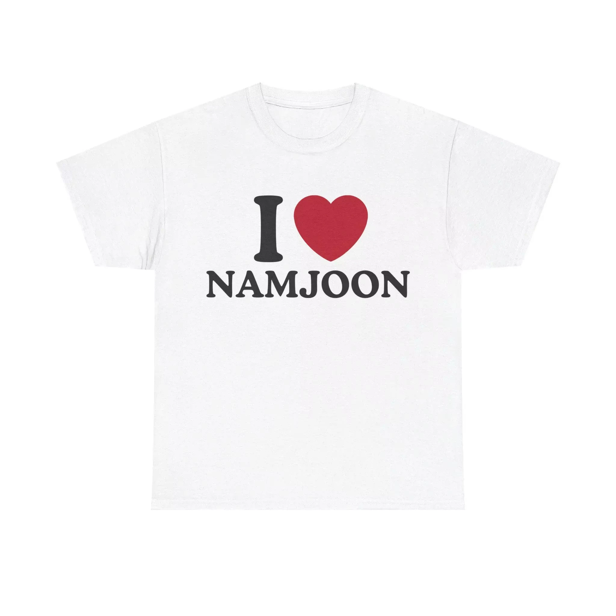 New I Love Namjoon Text Graphic Cotton T-shirts for Fan Gift Prue Cotton High-quality Men Unseix Sportswear Men Clothing Top