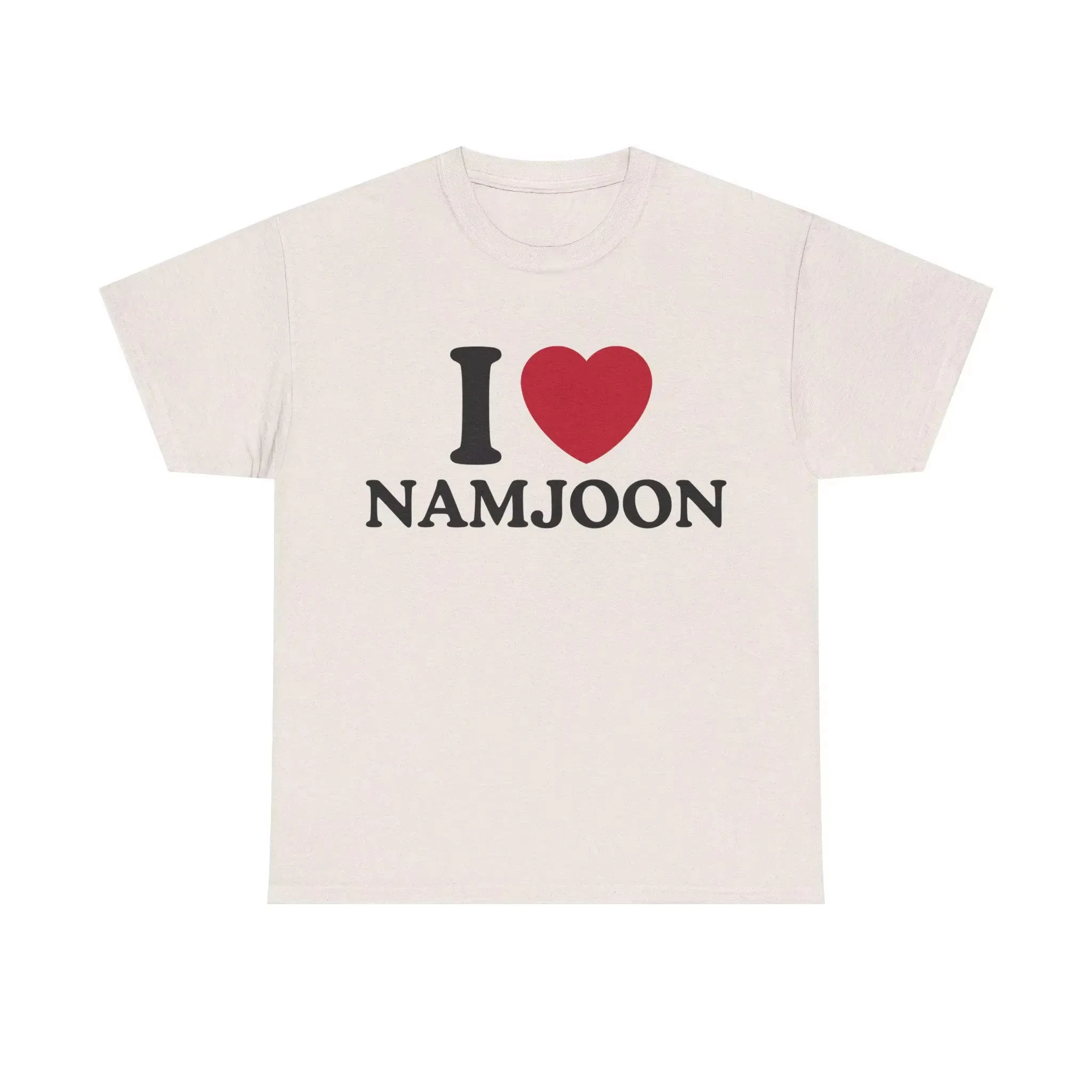 New I Love Namjoon Text Graphic Cotton T-shirts for Fan Gift Prue Cotton High-quality Men Unseix Sportswear Men Clothing Top