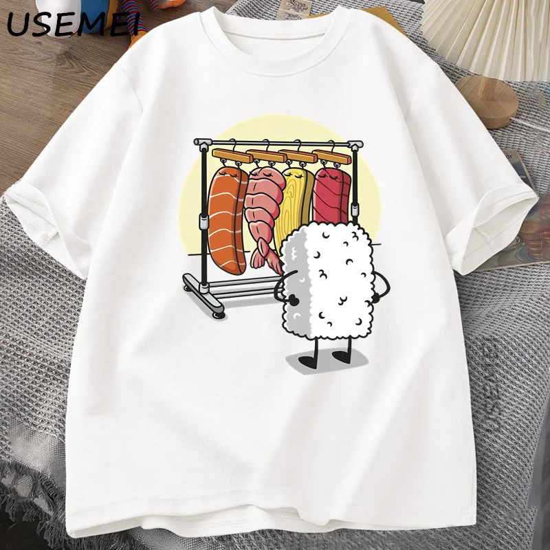 Sushi Wardrobe T Shirt Women Men Funny High Quality T-shirt Cotton Graphic T Shirts Loose Short-sleeve Pritned Tshirt Man Tops