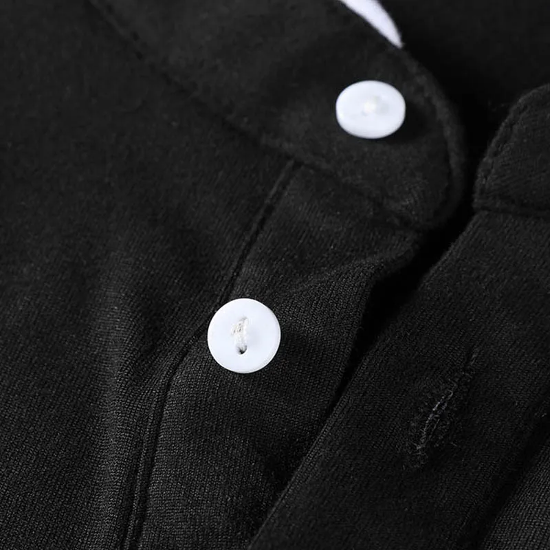 2025 New Men's Casual and Fashionable Solid Color Long Sleeved Stand Up Collar T-shirt Summer Versatile and Comfortable Top