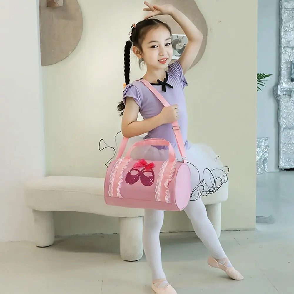 Fashion Oxford Ballet Dance Bags Large Capacity Sequin Print Dance Backpack Lovely Handbag Girls