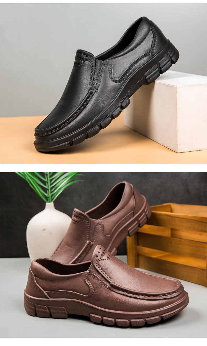 Hotel Kitchen Non-slip Oil-resistant Chef's Shoes Casual Flat Work Safe Men's Shoes Breathable Comfortable Slip on Plus Size 48
