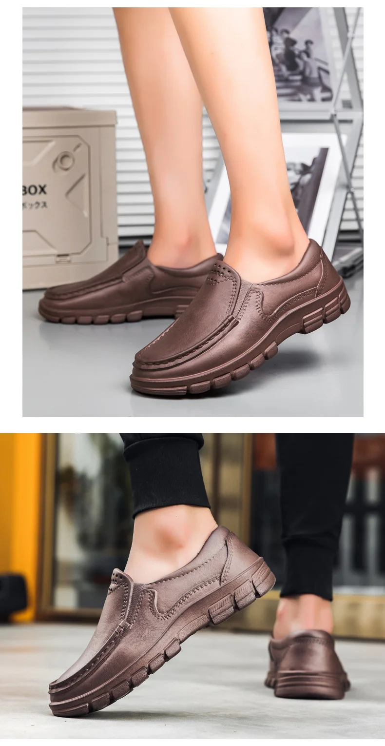 Hotel Kitchen Non-slip Oil-resistant Chef's Shoes Casual Flat Work Safe Men's Shoes Breathable Comfortable Slip on Plus Size 48