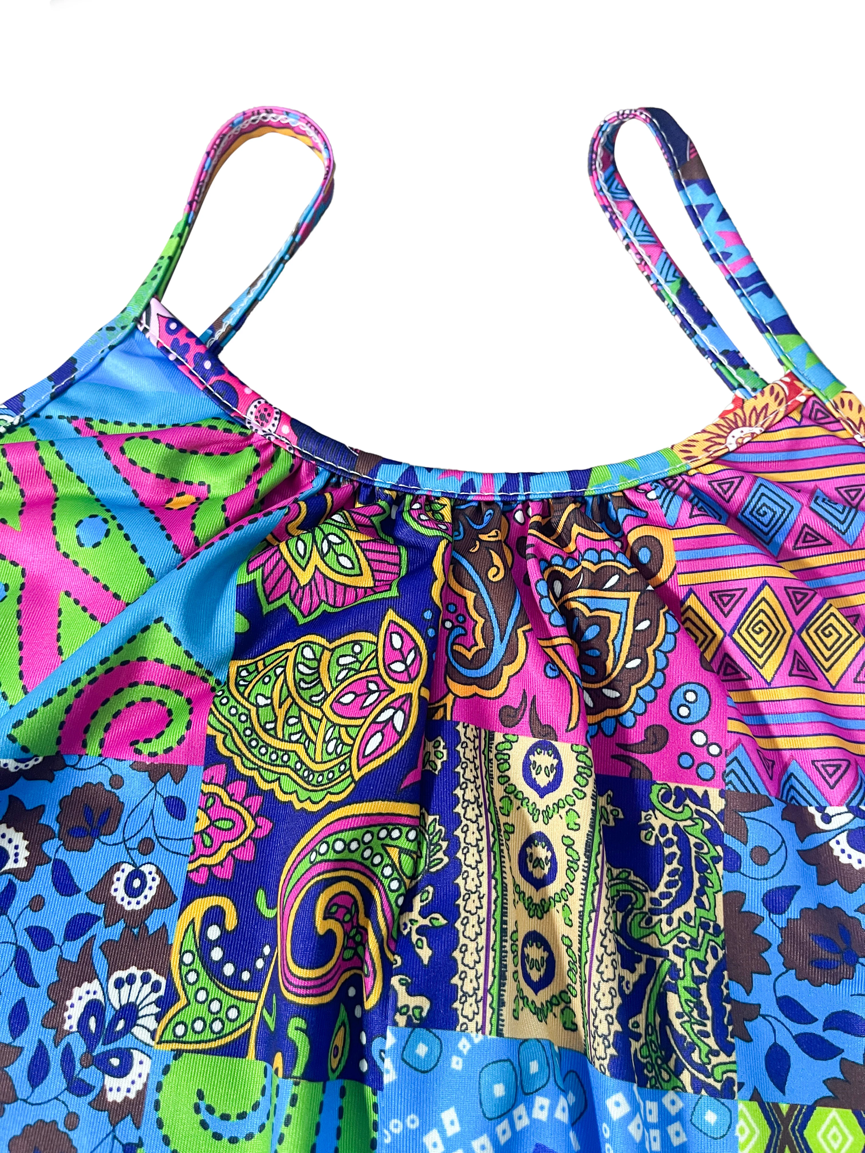 Women's Vibrant Paisley Pattern Sleeveless Jumpsuit for Spring/Summer Casual Wear
