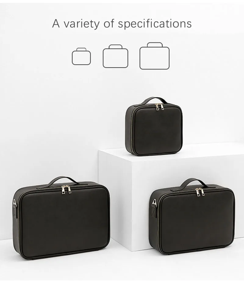 Professional Cosmetic Bag for Women Leather Travel Makeup Case Female Large Capacity Beauty Tool Makeup Brush Artist Make Up Box